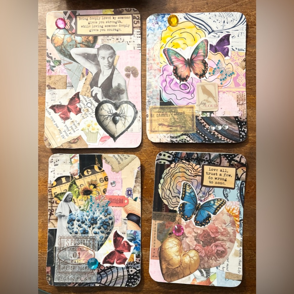 Junk Journal Note Cards large set of 7 pack # 2